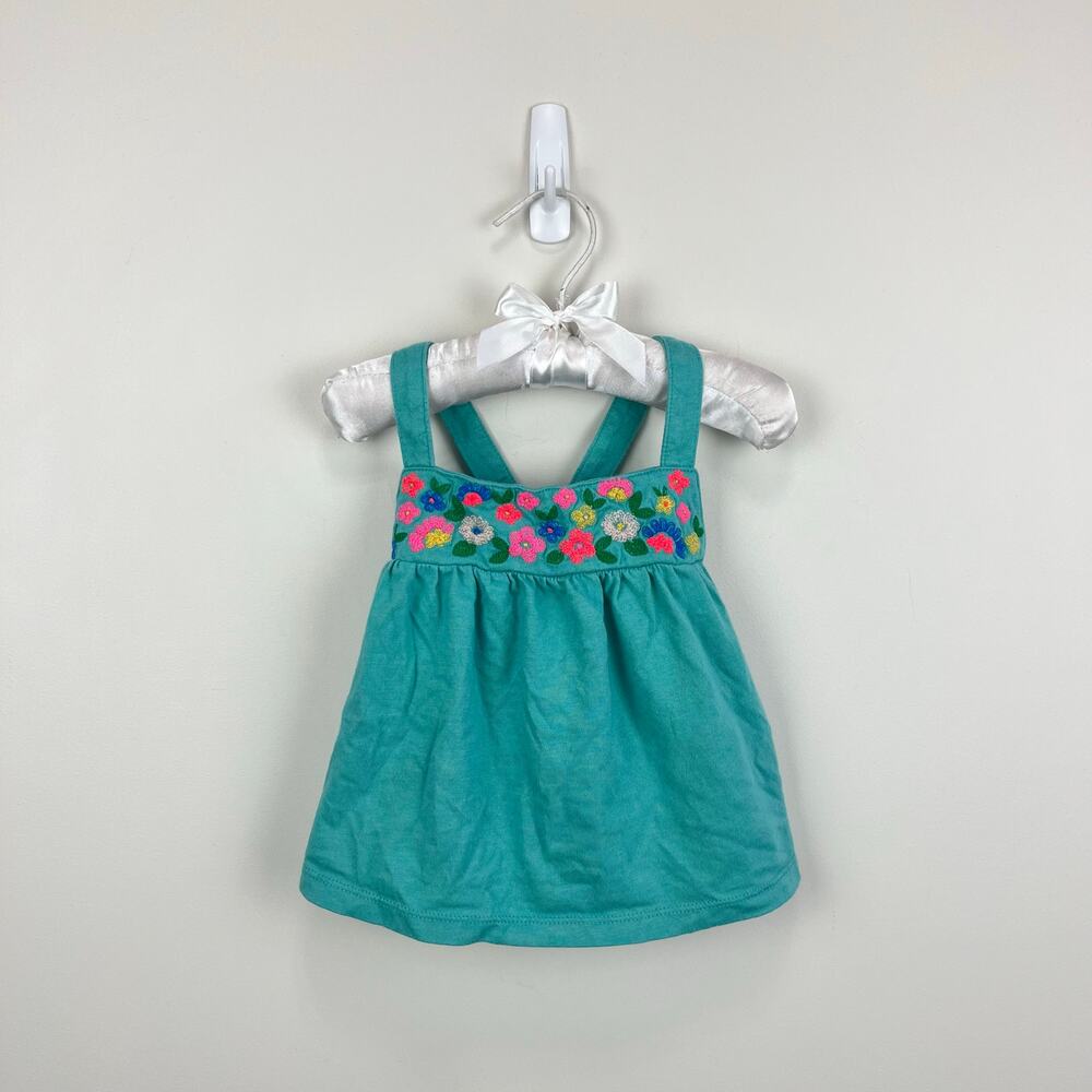 Mini Boden Embroidered Jersey Vest Corsico Blue Tank Top 2-3